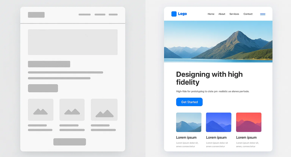 The difference between wireframing and prototyping in web design